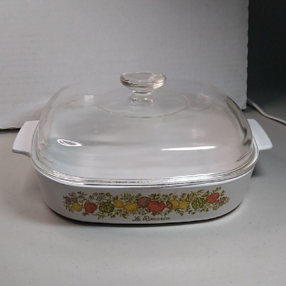 Corningware Spice of Life Cookware Casserole Dish with Clear Glass Lid